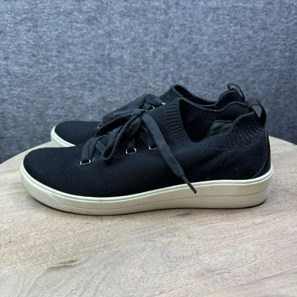 Ryka Viona Womens Black Knit Sneakers White Soles Comfort Lace‎ up Size 9 Casual